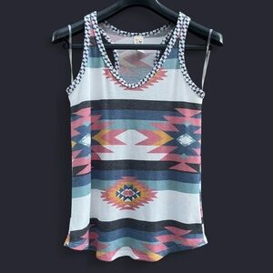 7th Ray Vibrant Aztec Pattern Tank Top